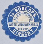 711380 Kleine sluitzegel van Is. Roelofs, voorheen Johan Derksen, [Verfwaren, Chemicaliën, Machineoliën, Vetten], ...